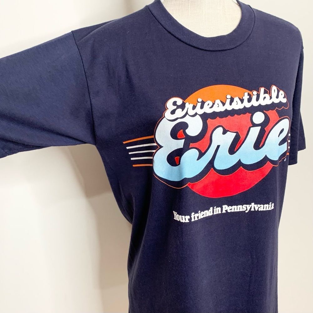 VTG Gulf Coast Sportswear Erie Pennsylvania Graphic Single Stitch T Shirt M - Picture 2 of 11